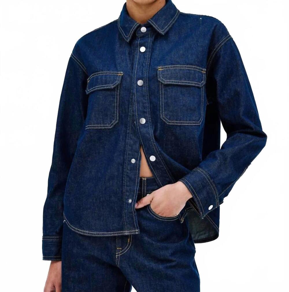 NEW SLVRLAKE fairview worker shirt in midnight mile blue